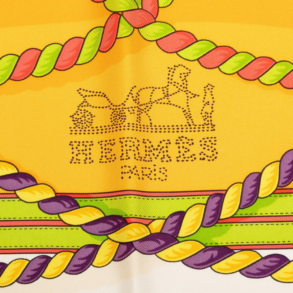Hermes Carre 90 GRANDE TENUE Horse Ceremonial Scarf/Muffler, Large Size, Whit... - Picture 8 of 10